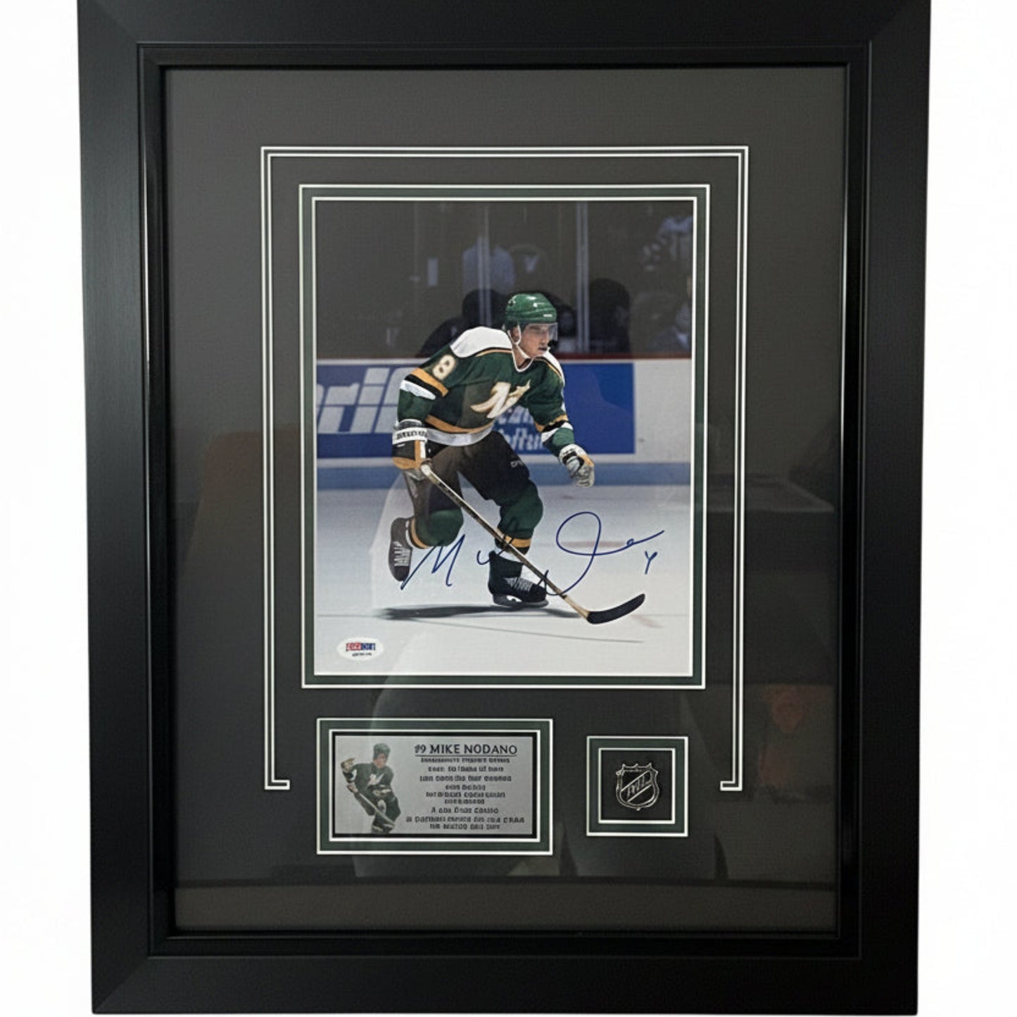 Photo encadrée autographiée North Stars du Minnesota – Mike Modano #9