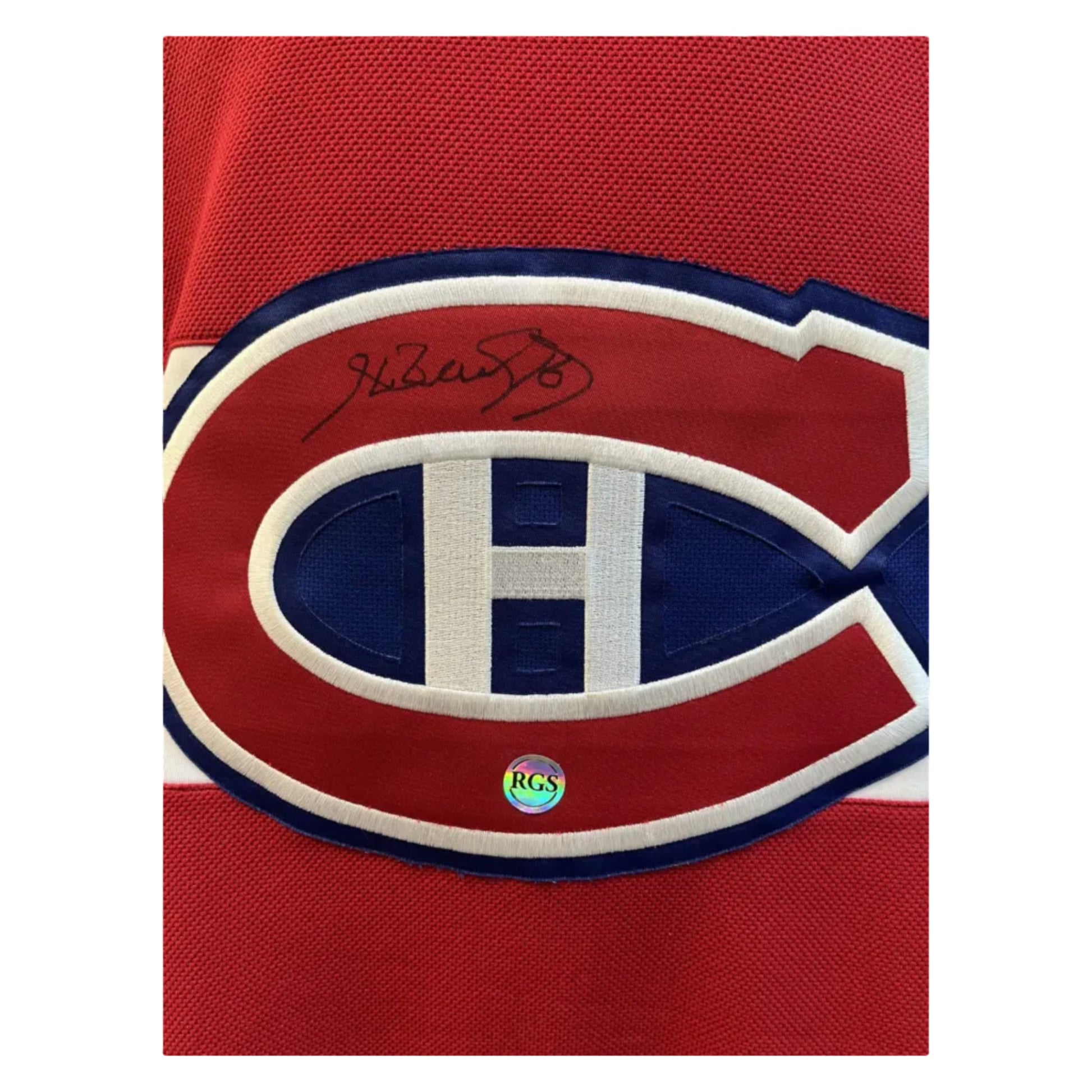 Chandail autographié Henri Richard #16 Canadiens de Montréal – mémorabilia LNH réplique Reebok certifié authentique | ESPACE B.R