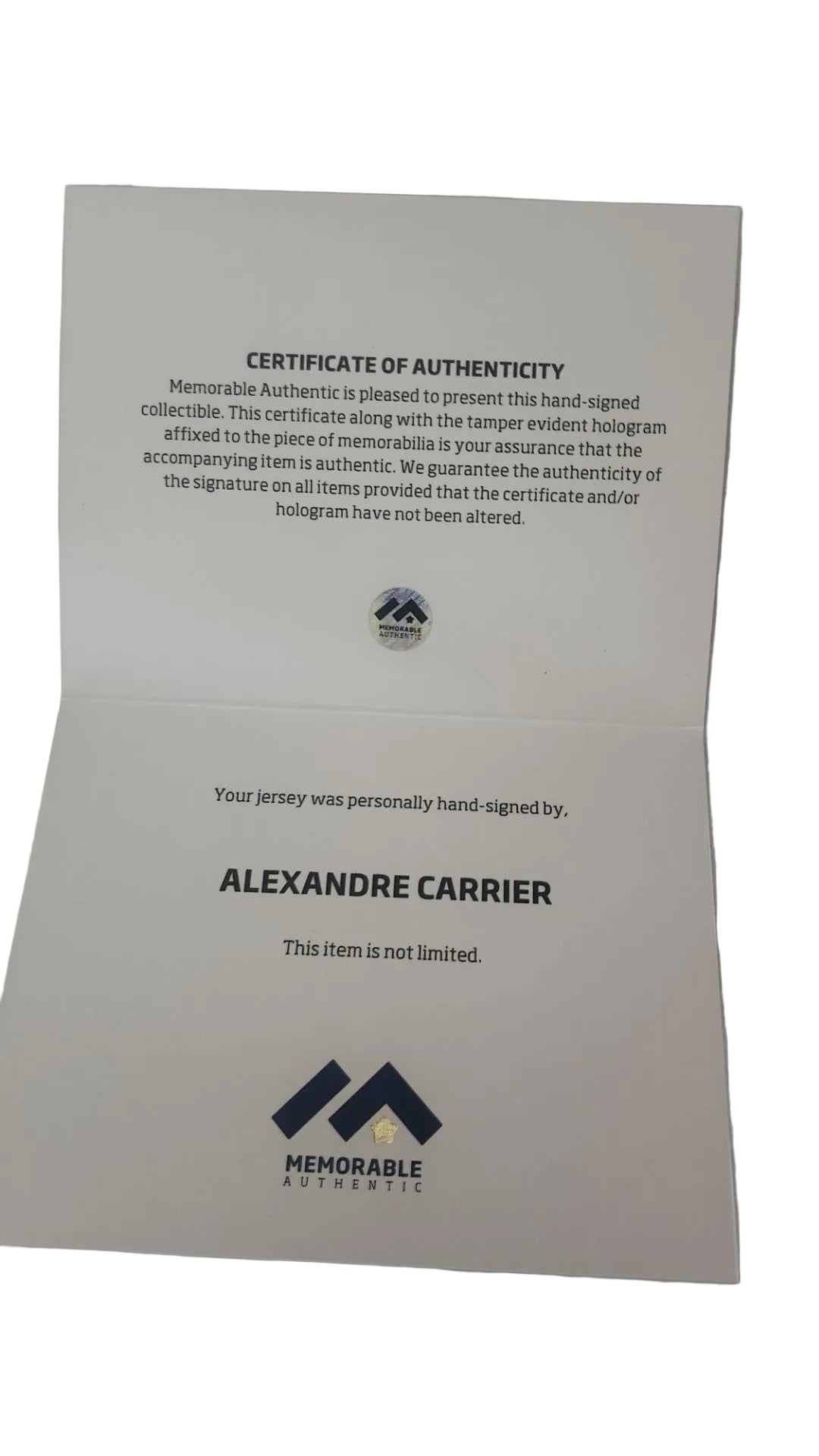Alexandre Carrier certificat