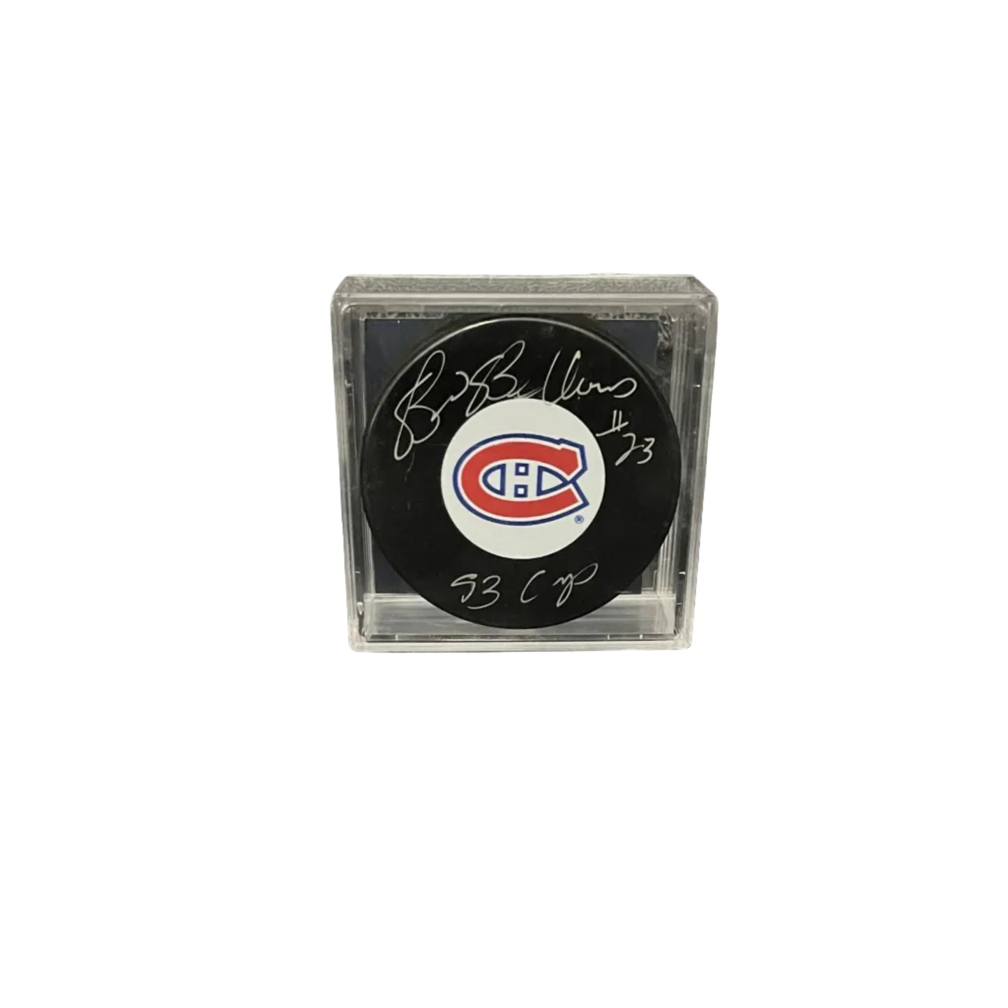 Rondelle signée Brian Bellows – Canadiens de Montréal – Inscrite 93 Cup