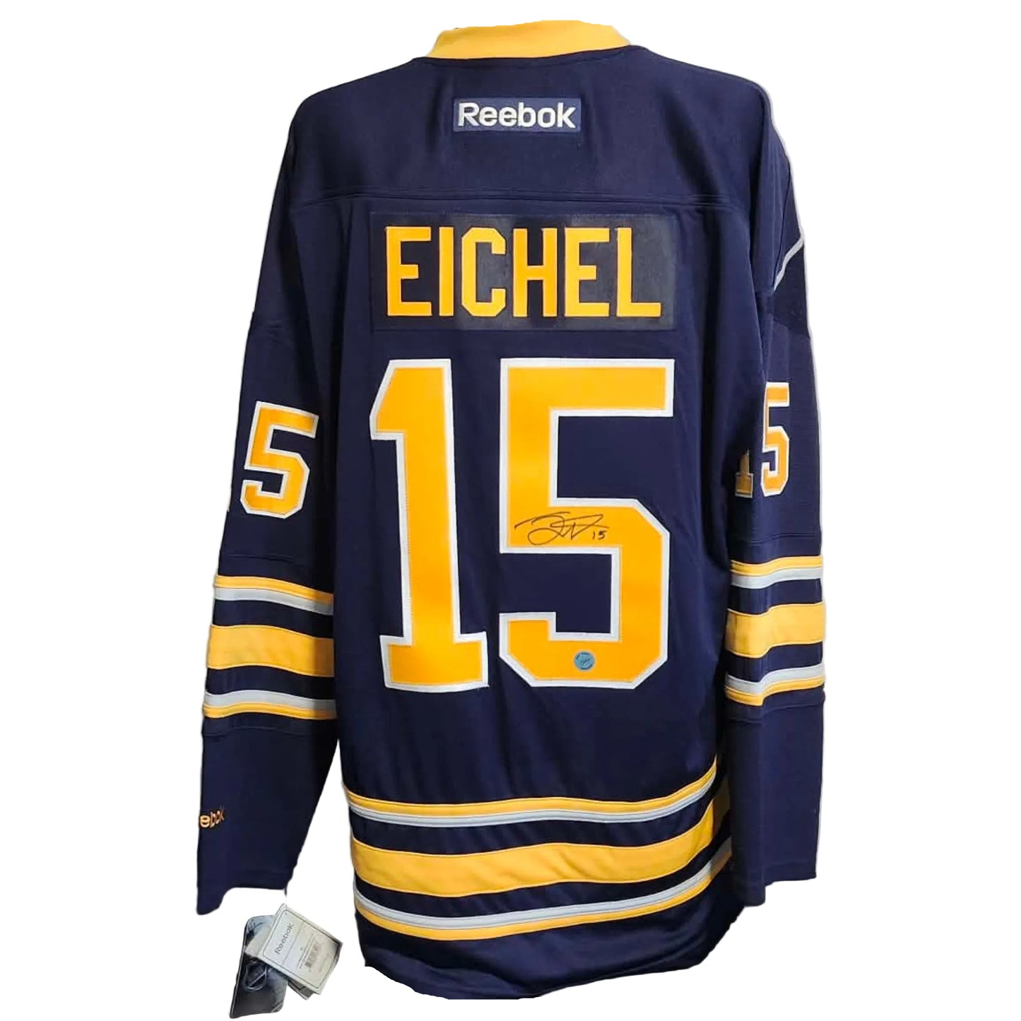 Chandail autographié Jack Eichel #15 Buffalo Sabres – mémorabilia LNH certifié authentique | ESPACE B.R