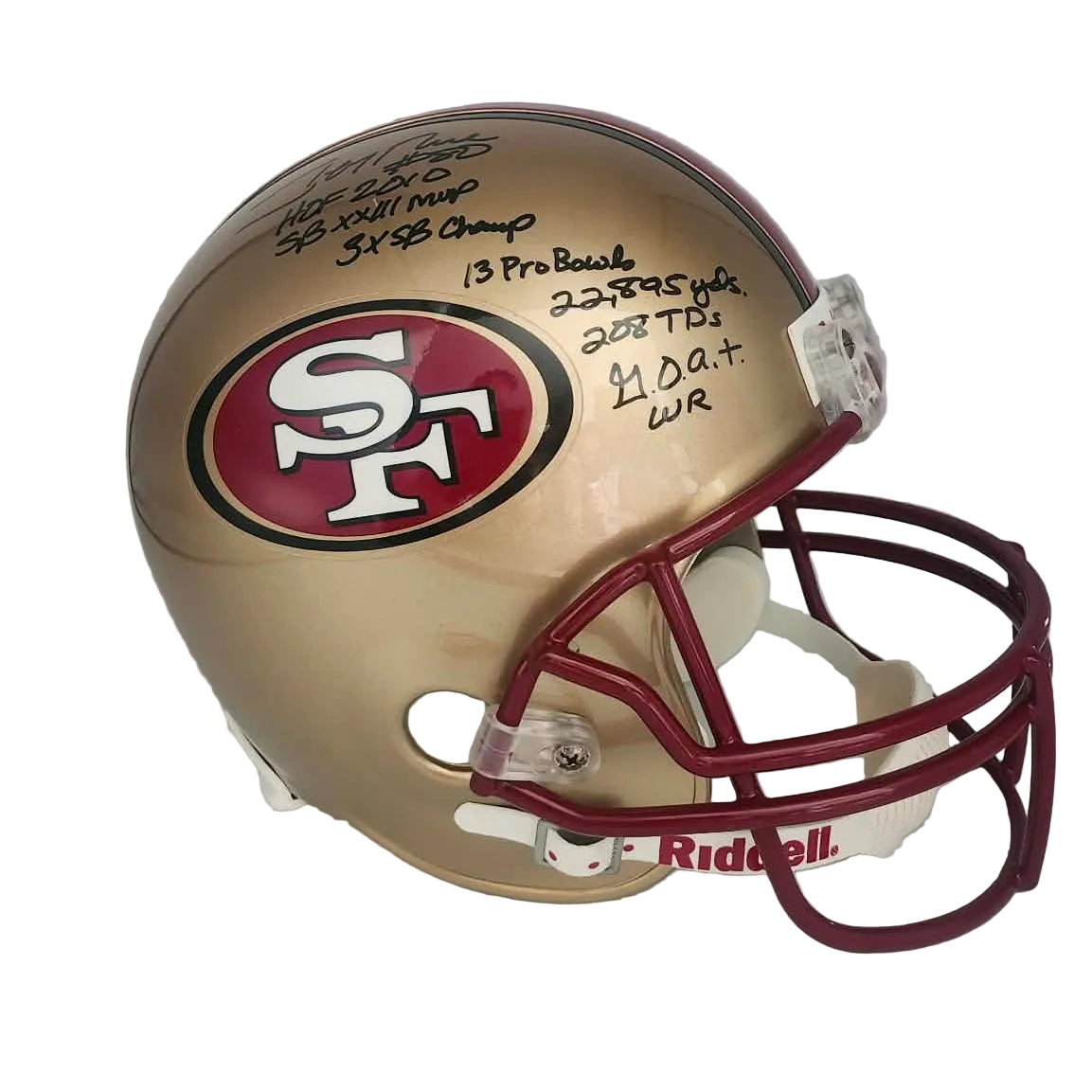 Casque autographié Jerry Rice #80 San Francisco 49ers – mémorabilia NFL certifié authentique | ESPACE B.R