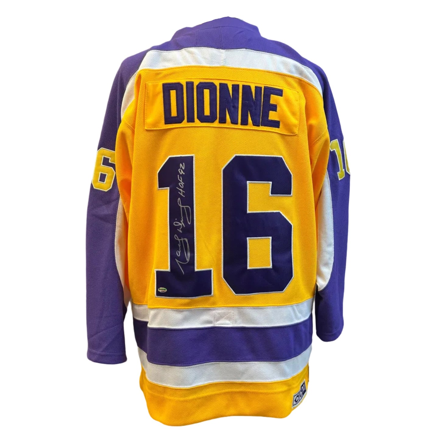 Chandail autographié Los Angeles Kings – Marcel Dionne #16 | Vintage CCM T52