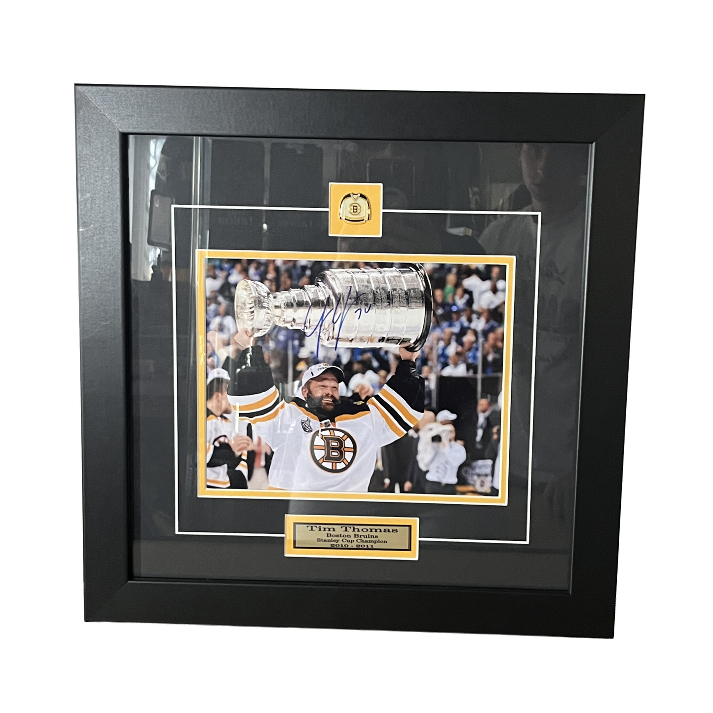 Photo encadrée autographiée Boston Bruins – Tim Thomas #30