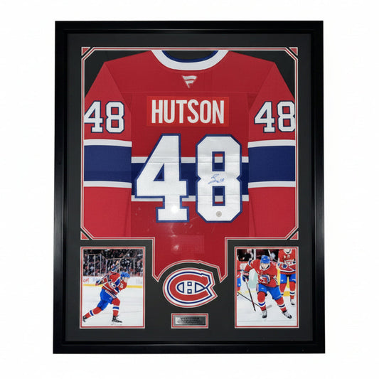 Lane Hutson chandail encadré autographié