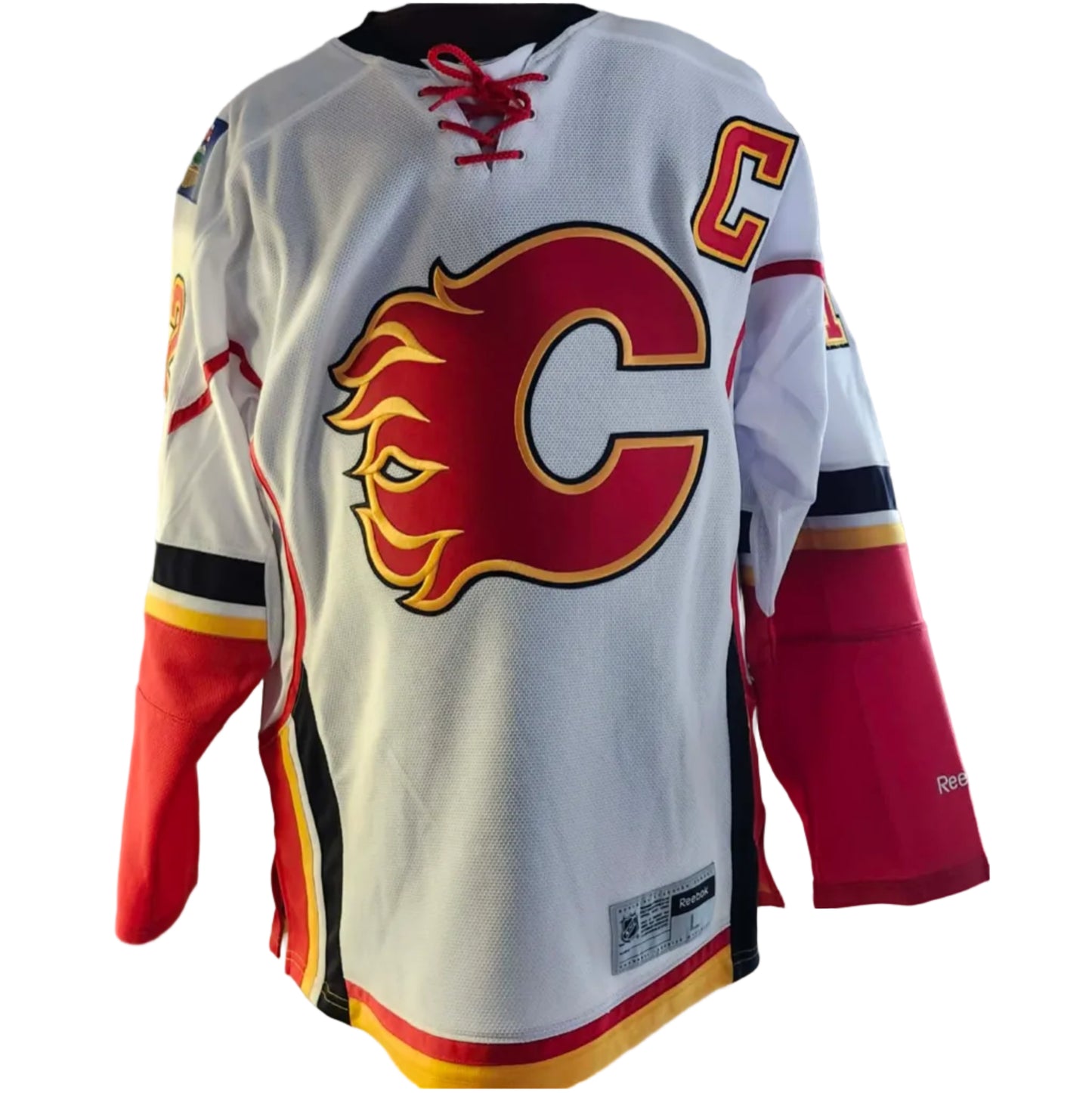 Chandail autographié Jarome Iginla #12 Calgary Flames – mémorabilia LNH réplique Reebok certifié authentique | ESPACE B.R