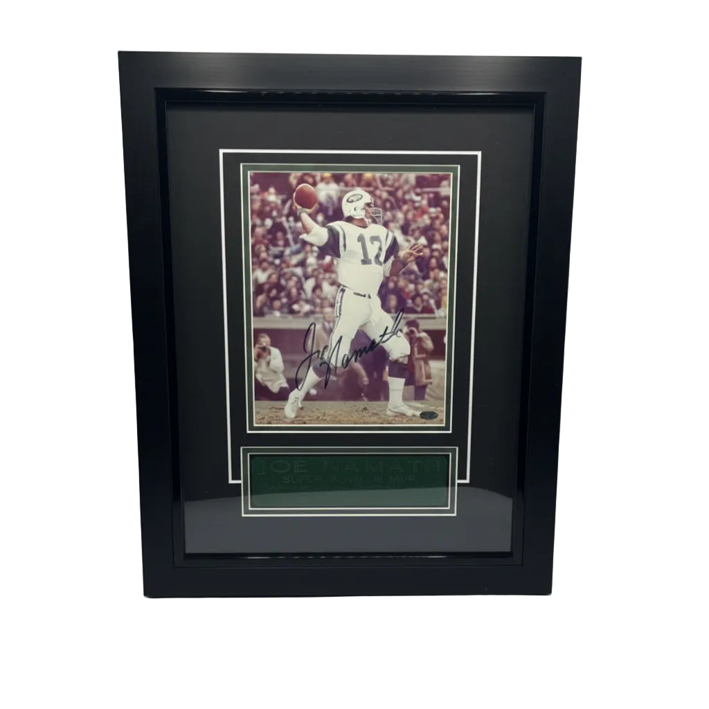 Photo encadrée autographiée Jets de New York – Joe Namath #12