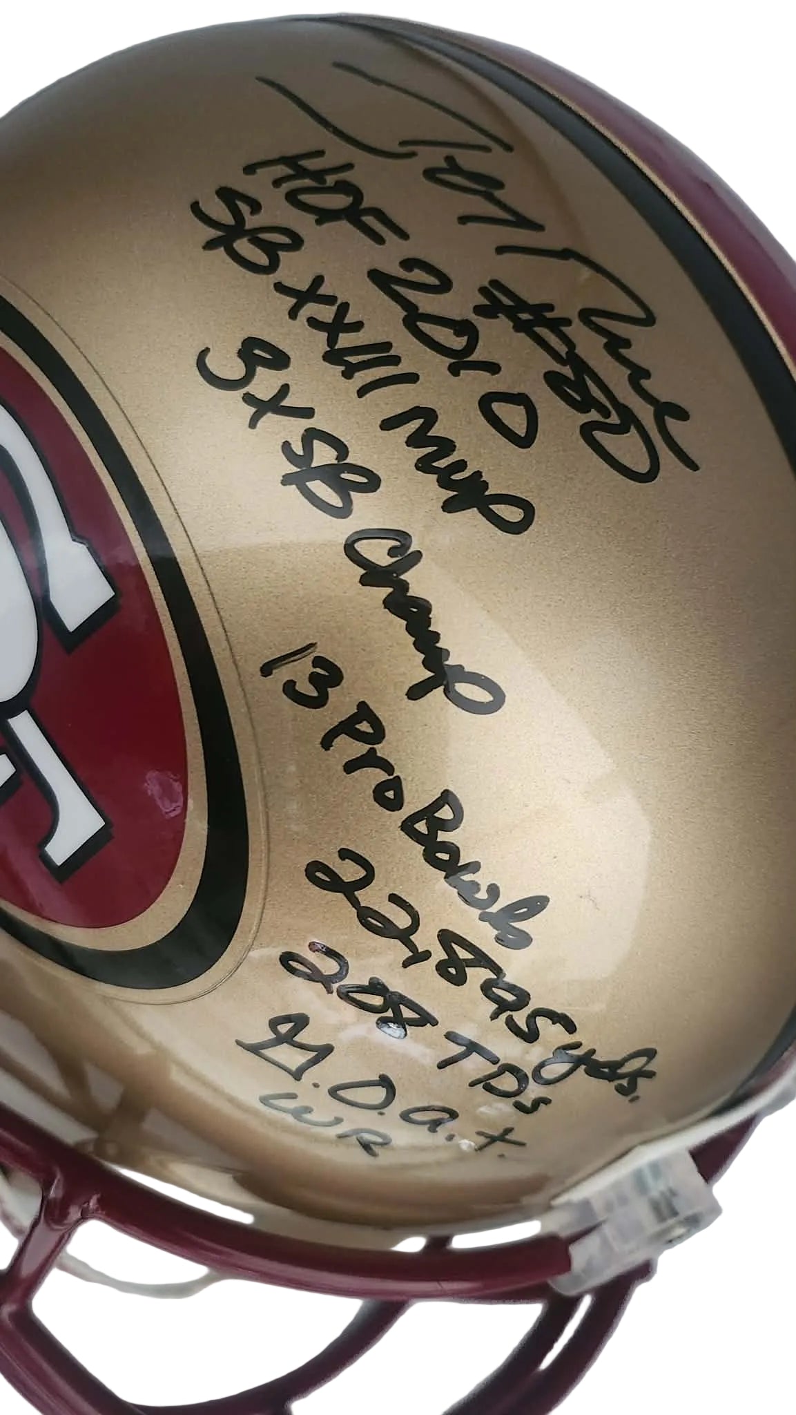 Casque autographié Jerry Rice #80 San Francisco 49ers – mémorabilia NFL certifié authentique | ESPACE B.R