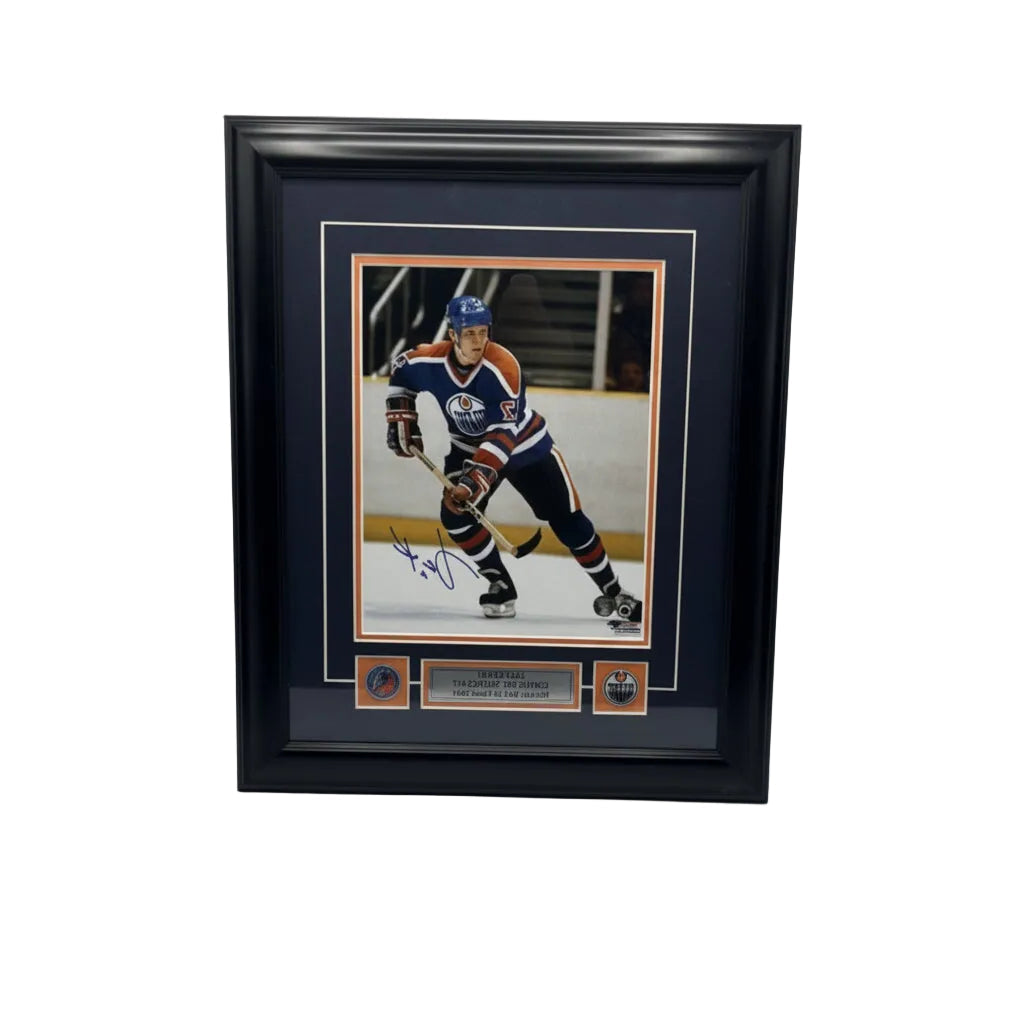 Photo encadrée autographiée Oilers d'Edmonton – Jari Kurri #17